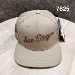 Pro Standard San Diego Padres MLB Snapback Hat Taupe Leather Strap Basebal Hat